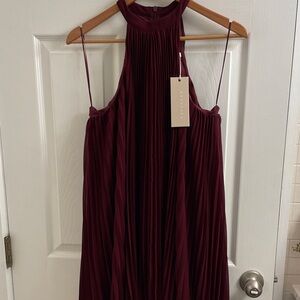 NWT KEEPSAKE the Label Clarity Pleated Valentine Mini Dress in Scarlett Size Med